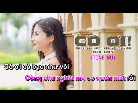 Cò ơi - Karaoke Tone Nữ | Gia Huy (Beat Chuẩn)