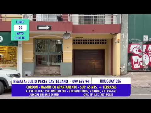 Julio Perez Castellanos remate judicial dos inmuebles. Apartamento en Cordon y ph. en La Figurita.