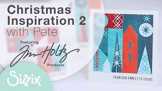 Christmas Card Inspiration using Holiday Blocks from the Tim Holtz Christmas Collection