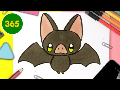 COMMENT DESSINER CHAUVE-SOURIS KAWAII ÉTAPE PAR ÉTAPE – Dessins kawaii - comment dessiner halloween