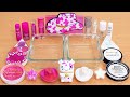 Pink Vs White Mixing Makeup Eyeshadow Into Slime ASMR