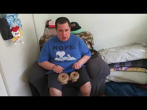 Big Man Having A Funtime With LP Mini Bongos Today