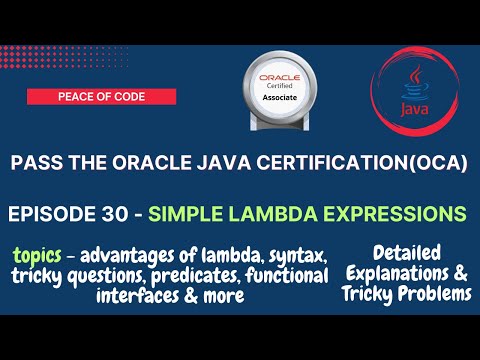 Java Certification Oca Simple Lambda Expressions All Concepts Questions Java Javatutorial