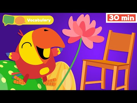 Learning First Words w Larry | Sensory Stimulation for Babies | Vocabulary for Kids | Vocabularry