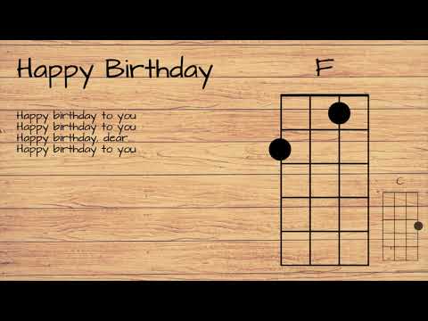 Happy birthday UKULELE TUTORIAL W/ LYRICS