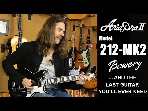 Aria 212-MK2-BK Pro II Bowery Chambered Construction Nato Body &Neck 6-String Electric Guitar w/Case image 26
