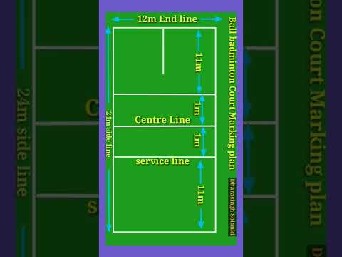 Ball badminton Court Easy  Marking Plan || Ball badminton ground measurements || Ball badminton size