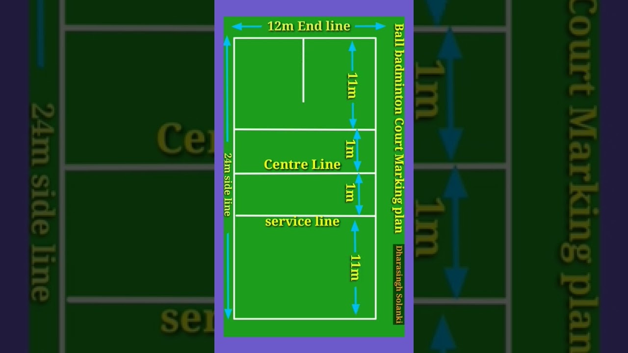Ball badminton Court Easy  Marking Plan || Ball badminton ground measurements || Ball badminton size