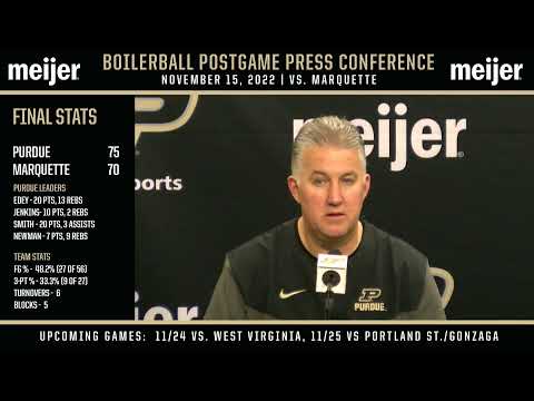Purdue Men's Basketball Postgame Press Conference | Nov. 15, 2022