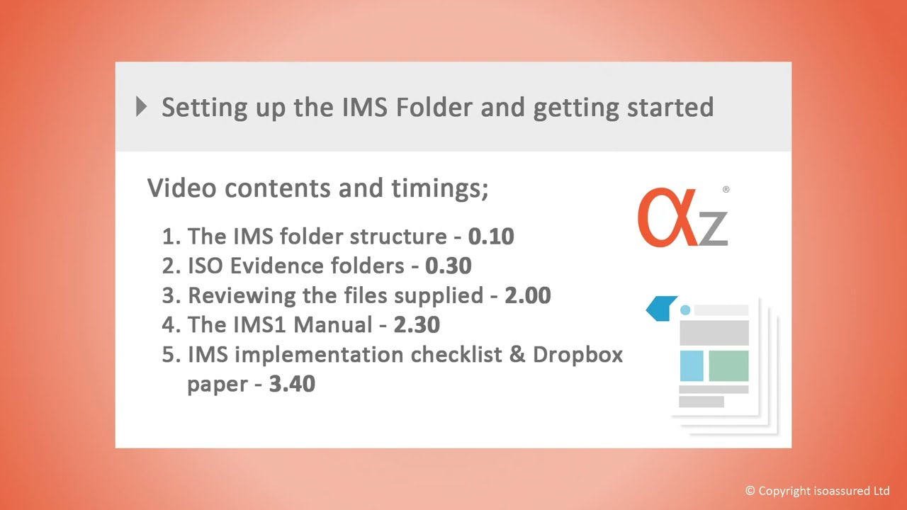 Setting up the IMS Folder and getting started