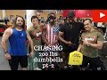 CHASING 200LB DUMBBELL ep2 @busybodygym| Mario posing.