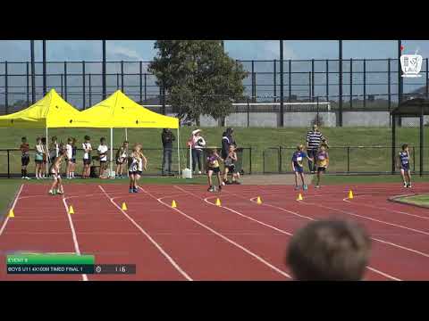 Boys U11 4x100m Timed Final 1: 2021 Commonwealth Bank State Relays Championships // LAVicTV