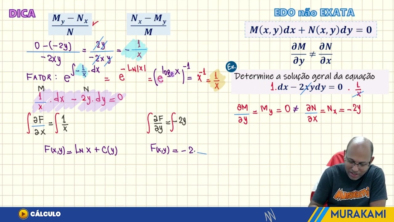 Equações Diferenciais não exatas e o fator integrante EP 01