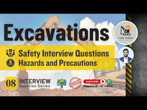 Excavation Safety | Excavation HSE Interview Questions | Excavation Hazards and Precautions