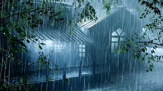 Immediately Fall into Deep Sleep 😴 Heavy Rainfall on Roof of Garden House & Loud Thunder at Night