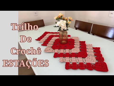STATIONS Crochet Trail    - crochet table runner #crochê #crochet #feitoamao