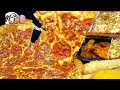ASMR MUKBANG LITTLE CAESARS EXTRA CHEESY PIZZA CHEESE BREAD CHICKEN WINGS WITH CHEESE RANCH