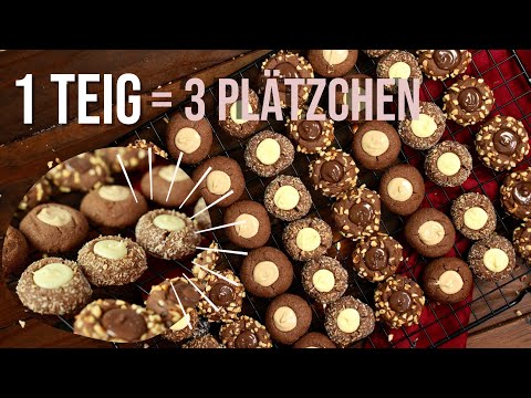 1 Teig - 3 Plätzchen - zarte und lockere Plätzchen mit Cremefüllung backen