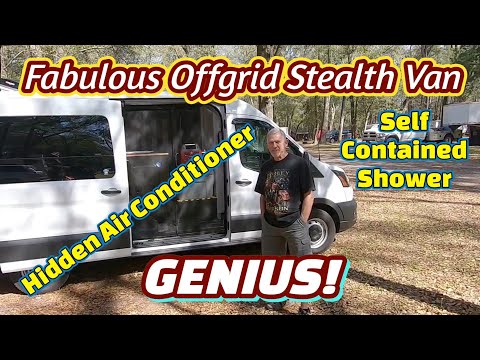 This Conversion Van Has It All/Hidden Air Conditioner/Self Contained Shower And More!