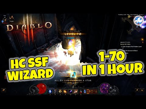 Wizard Level 1 to 70 in 1 HOUR (Hardcore SSF Diablo 3 Season 36)