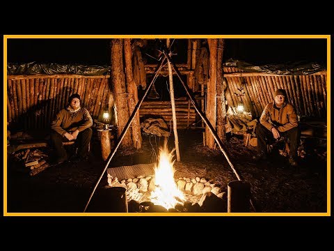 Bushcraft Camp [S04/E16] 24h Übernachtung / overnighter - Lagerbau Outdoor Super Shelter