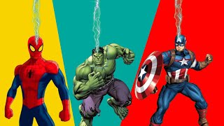 Space War ! Superhero wrong heads | Spider man , Hulk , caption America , Iron man funny wrong heads