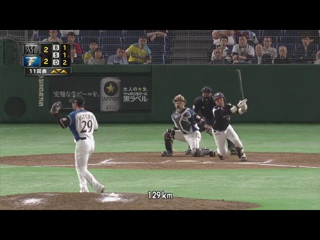 【11回表】マリーンズ・田村が勝利を手繰り寄せる値千金のタイムリー!! 2018/4/8 F-M