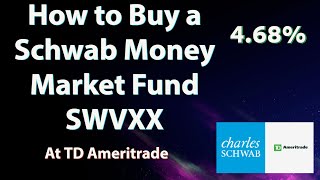 How to buy a Schwab SWVXX Mutual Fund at TD Ameritrade.  Step by Step.