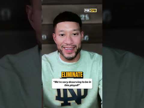 Marcus Freemans makes Notre Dame's case to be in the CFP 👀 #notredame #football #cfp