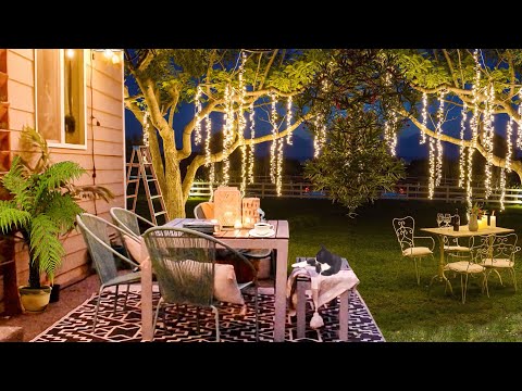 Spring Night Garden Ambience | Cozy Porch with Relaxing Jazz Music for Enjoy Cafe, Reading Book