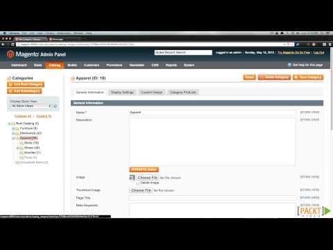 Getting Started with Magento Tutorials Creating Categories | packtpub com