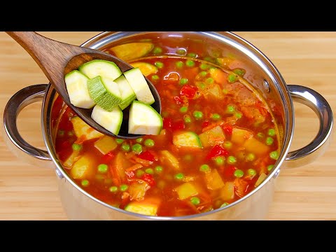 Just pour the broth over the vegetables and the result will be amazing! Delicious vegetable soup!