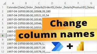 Change column names when exporting data from Power BI | Run a query against a dataset