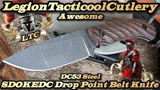 SDOKEDC Drop Point Belt Knife in DC53 Steel 