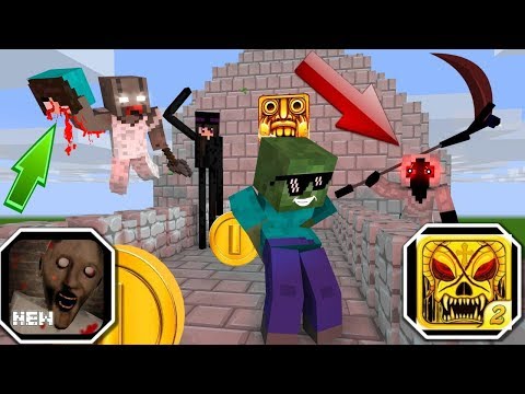 Monster School : GRANNY VS TEMPLE RUN CHALLENGE - Minecraft Animation