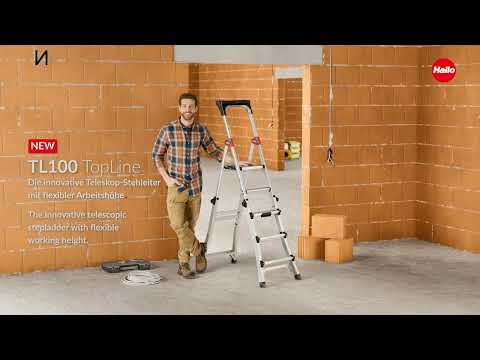 Видеообзор Hailo TL100 TopLine 8450-100 телескопической стремянки