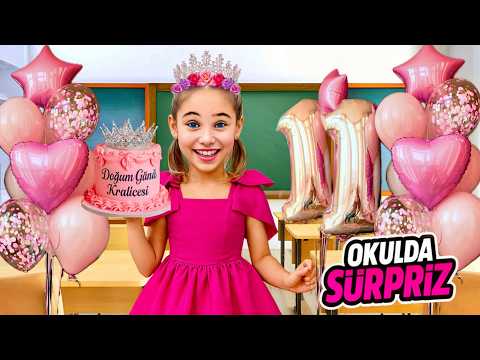 ELİF SİNEME OKULDA SÜRPRİZ YAPTIK !! OKULDA DOĞUM GÜNÜ VAR !!