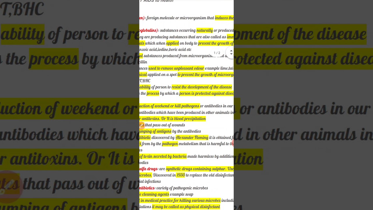 Biology chapter 17 AIDS to health Class IX ICSE