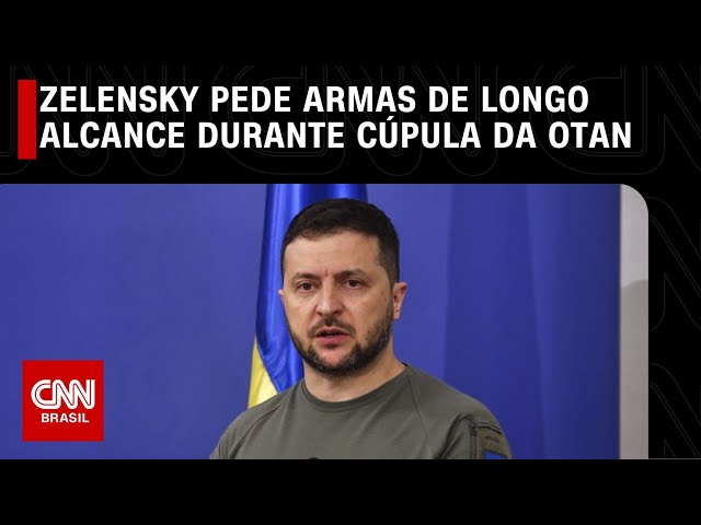 Zelensky pede armas de longo alcance durante cúpula da Otan | LIVE CNN