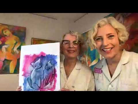 [Alina Witwitzka] Vi målar tillsammans: mor Alina och dotter Ania. Live på Facebook