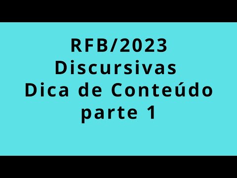 RFB 2023 Dica de Discursivas -  Temas Prováveis - parte 1