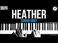 Conan Gray - Heather Karaoke SLOWER Acoustic Piano Instrumental Cover Lyrics LOWER KEY