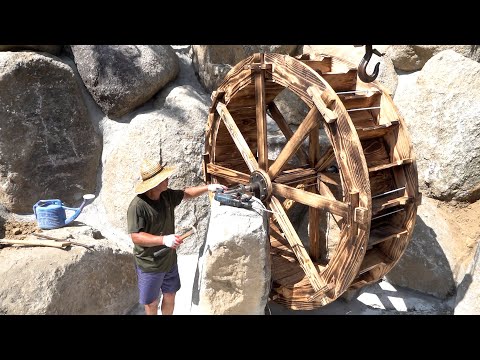 Huge Size of Water Wheel! Process of Making a Watermill. Watermill Artisan in Korea.