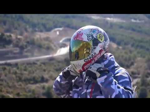 Andreu rolling DH350, the biggest Powerslide downhill frame.