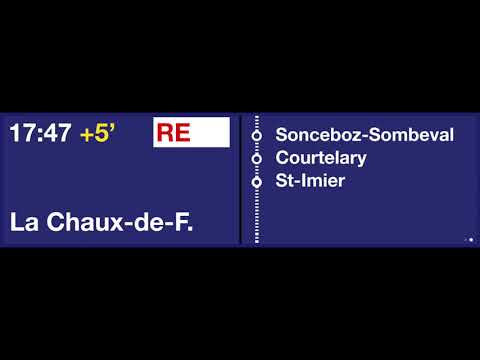 SBB TTS Ansage / annonce TTS CFF » Verspätungsmeldung zum RE nach La Chaux-de-Fonds