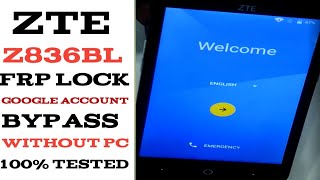 ZTE Z836BL FRP Lock / Google Account Bypass .Without Computer & SD Card.100% Tested