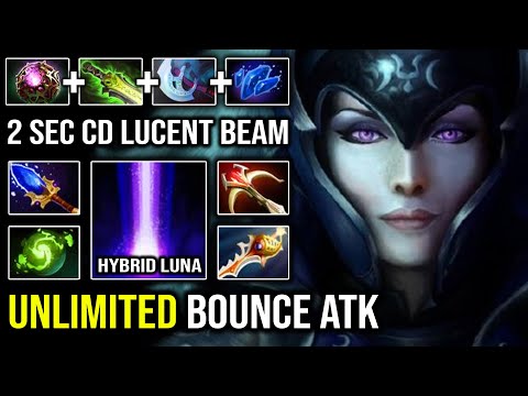 ULTRA Hybrid Magic + Physical Luna Brutal Burst DPS 2 Seconds Lucent Beam Cooldown Unlimited DotA 2