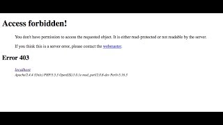 Error 403 Access Forbidden Solution -- Apache File Permission & Clear Cache
