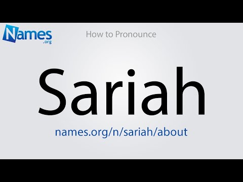 How to Pronounce Sariah