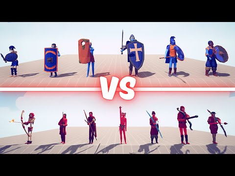 ARCHERS TEAM vs SHIELD TEAM - Totally Accurate Battle Simulator TABS